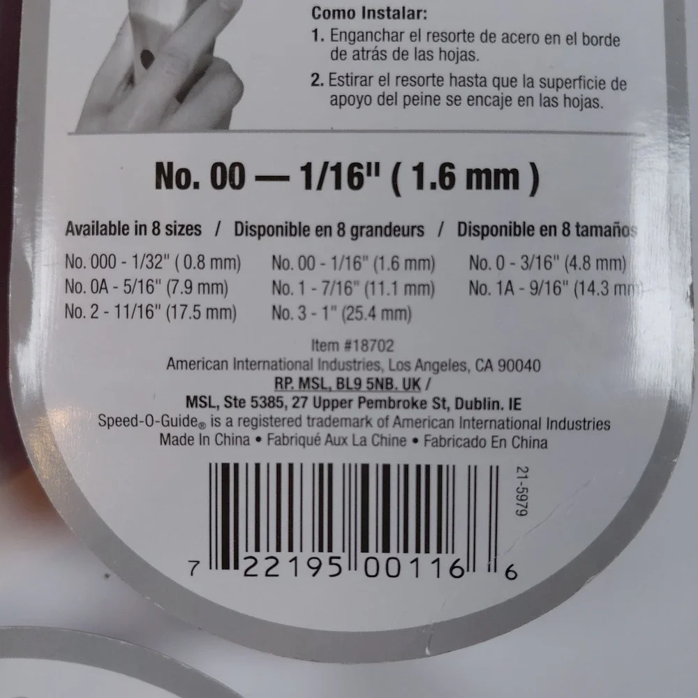 5 Speed O Guide Clipper Comb Guard 1/16